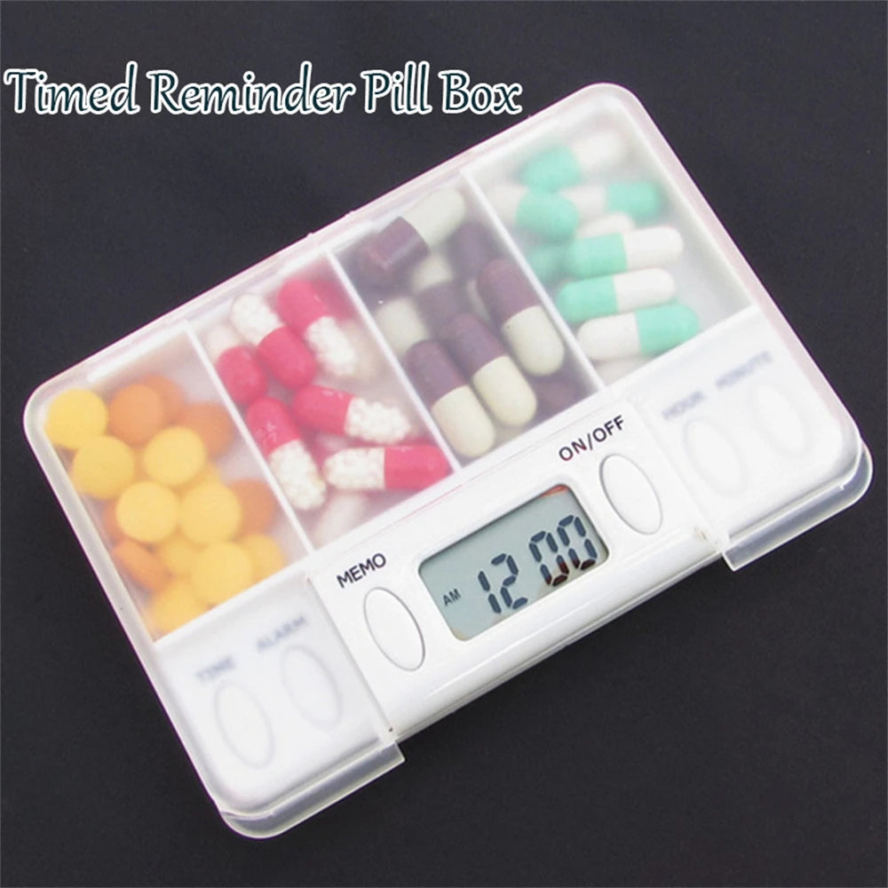Electronic Pill Organizer with Alarm (4-Compartment)