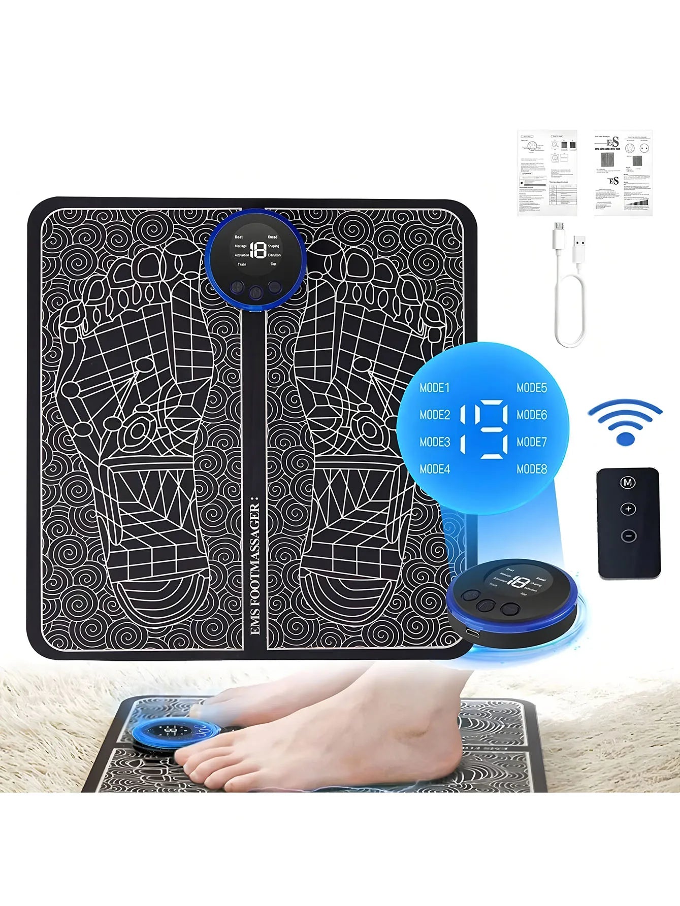 EMS Foot Circulation Massager Pad – Electric Muscle Stimulation Mat for Relaxation & Recovery