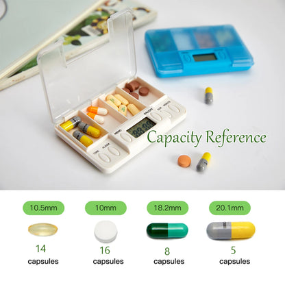 Electronic Pill Organizer with Alarm (4-Compartment)