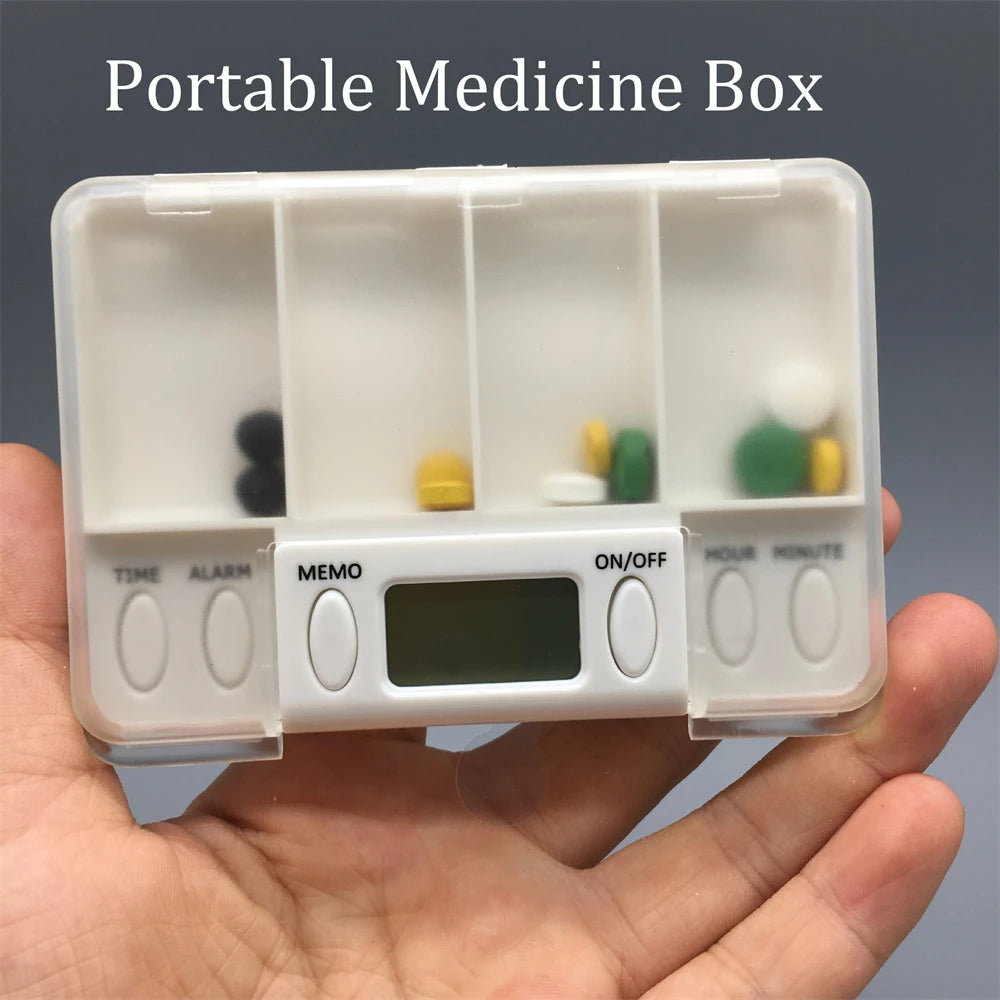 Electronic Pill Organizer with Alarm (4-Compartment)