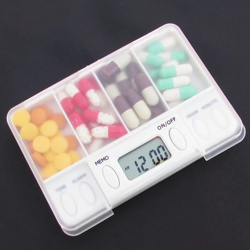 Electronic Pill Organizer with Alarm (4-Compartment)