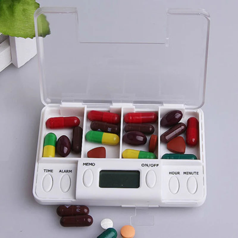 Electronic Pill Organizer with Alarm (4-Compartment)