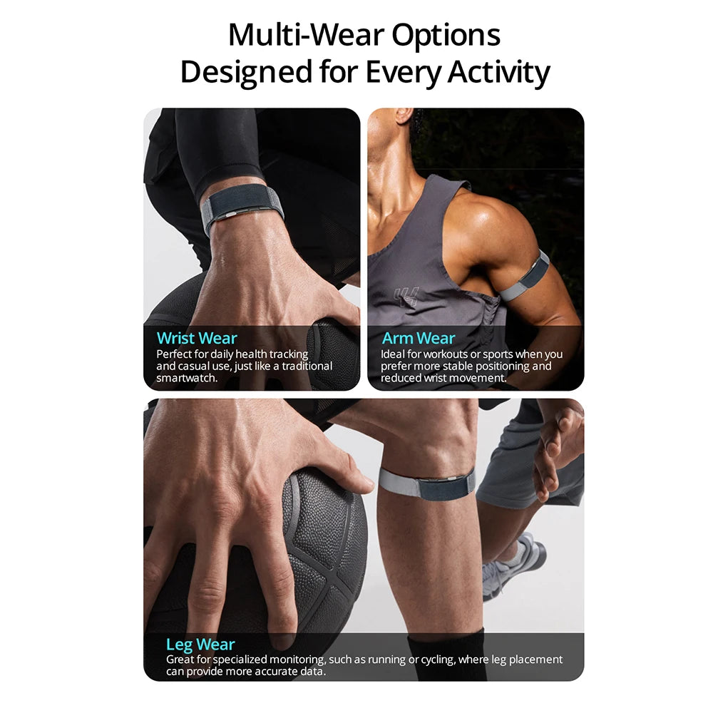 Screenless Smart Health Bracelet – Blood Pressure, ECG Monitoring & SOS Alert with App Tracking