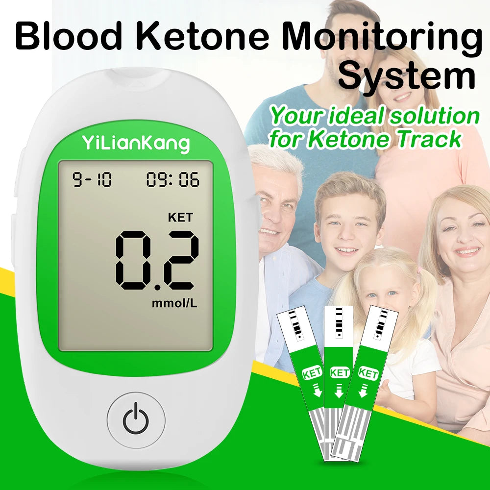 Blood Ketone Monitoring Kit – Accurate Ketone Meter with Test Strips for Home Testing
