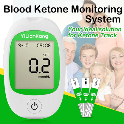 Blood Ketone Monitoring Kit – Accurate Ketone Meter with Test Strips for Home Testing