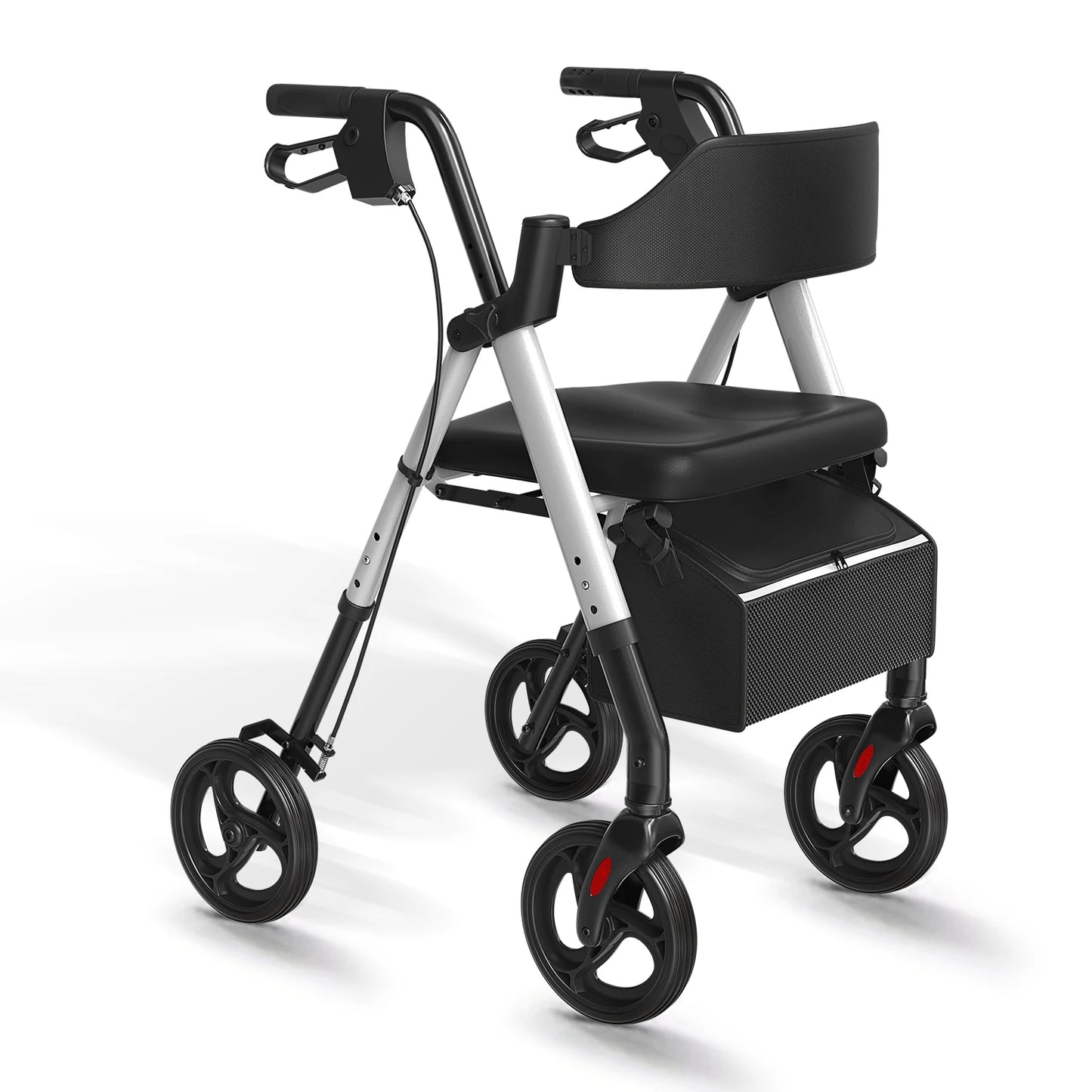 Foldable Rollator Walker – All-Terrain Wheels with Seat, Brakes & Compact Folding Design