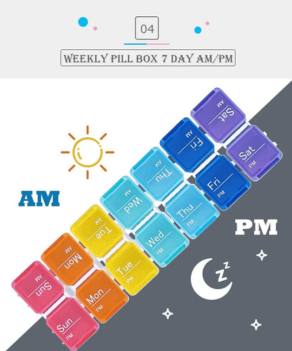 7-Day Weekly Smart Pill Organizer with Reminder (AM/PM)