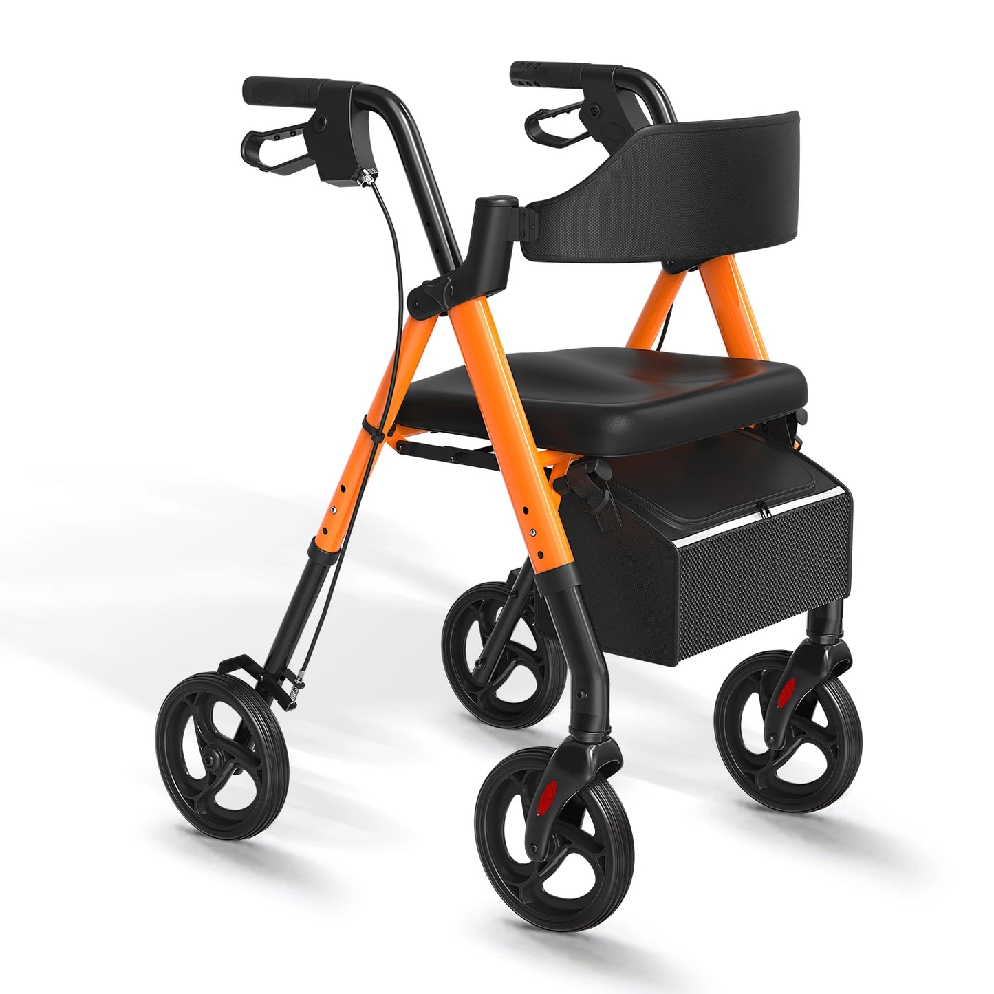 Foldable Rollator Walker – All-Terrain Wheels with Seat, Brakes & Compact Folding Design