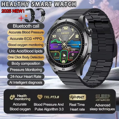 Advanced Health Smartwatch – ECG, Blood Pressure & SpO₂ Monitoring with App Tracking