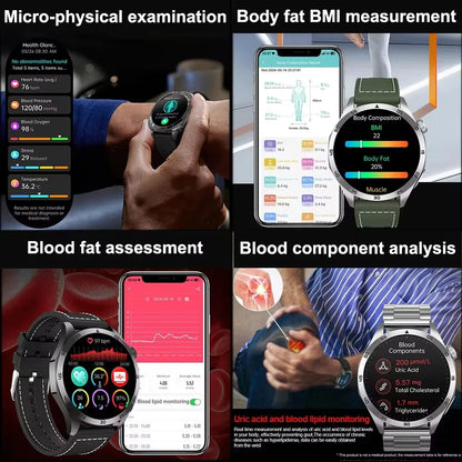 Advanced Health Smartwatch – ECG, Blood Pressure & SpO₂ Monitoring with App Tracking