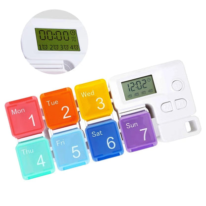 7-Day Weekly Smart Pill Organizer with Reminder (AM/PM)