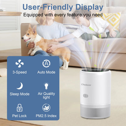 Smart Air Purifier with App Control – PM2.5 Monitor, Real-Time Air Quality & Quiet Home Filtration