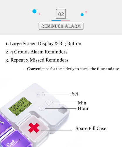 7-Day Weekly Smart Pill Organizer with Reminder (AM/PM)
