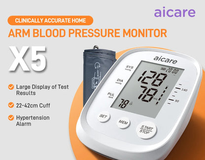 Digital Arm Blood Pressure Monitor – Portable Automatic BP Machine with Easy-Read Display
