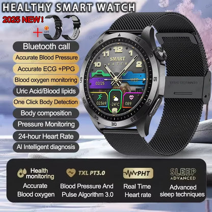 Advanced Health Smartwatch – ECG, Blood Pressure & SpO₂ Monitoring with App Tracking