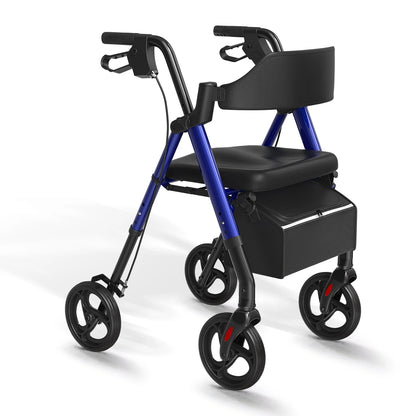 Foldable Rollator Walker – All-Terrain Wheels with Seat, Brakes & Compact Folding Design