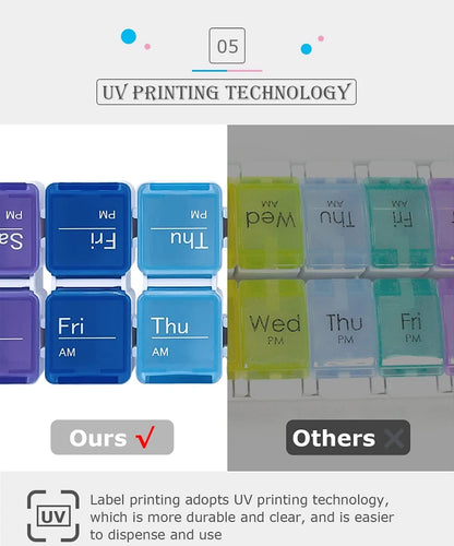 7-Day Weekly Smart Pill Organizer with Reminder (AM/PM)