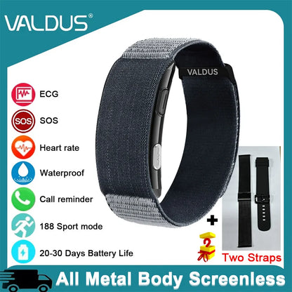 Screenless Smart Health Bracelet – Blood Pressure, ECG Monitoring & SOS Alert with App Tracking