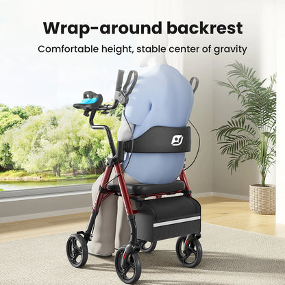Upright Rollator Walker with Seat (Mobility Aid)