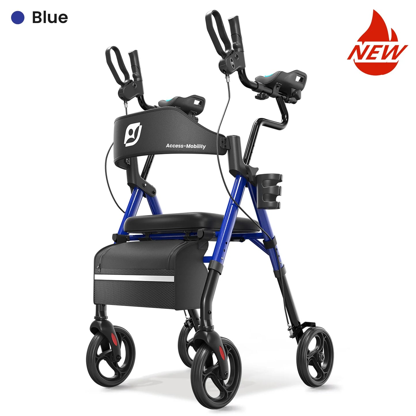 Upright Rollator Walker with Seat (Mobility Aid)