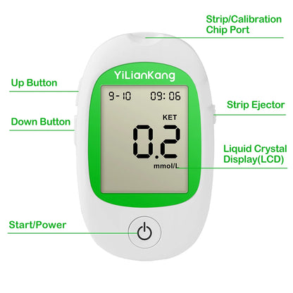 Blood Ketone Monitoring Kit – Accurate Ketone Meter with Test Strips for Home Testing
