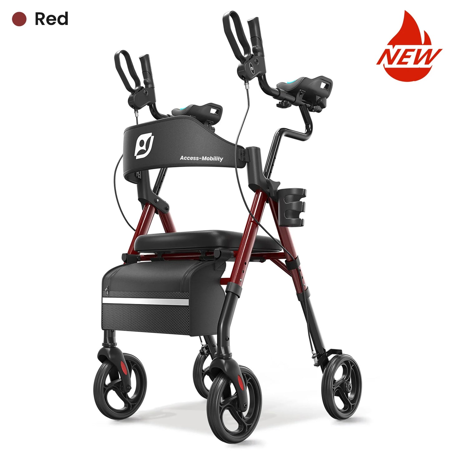 Upright Rollator Walker with Seat (Mobility Aid)